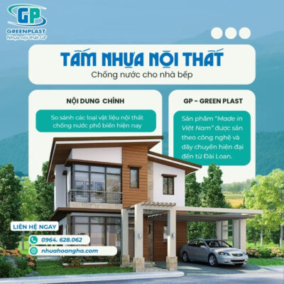 So sánh các loại vật liệu nội thất chống nước phổ biến hiện nay, giúp lựa chọn giải pháp phù hợp cho khu vực nhà bếp.