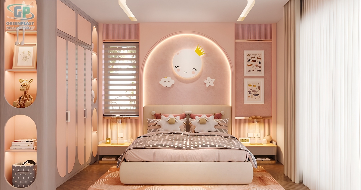 Tìm hiểu những ý tưởng sử dụng tấm nhựa GP để thiết kế nội thất phòng trẻ em, từ tủ quần áo, bàn học đến kệ lưu trữ tiện dụng.