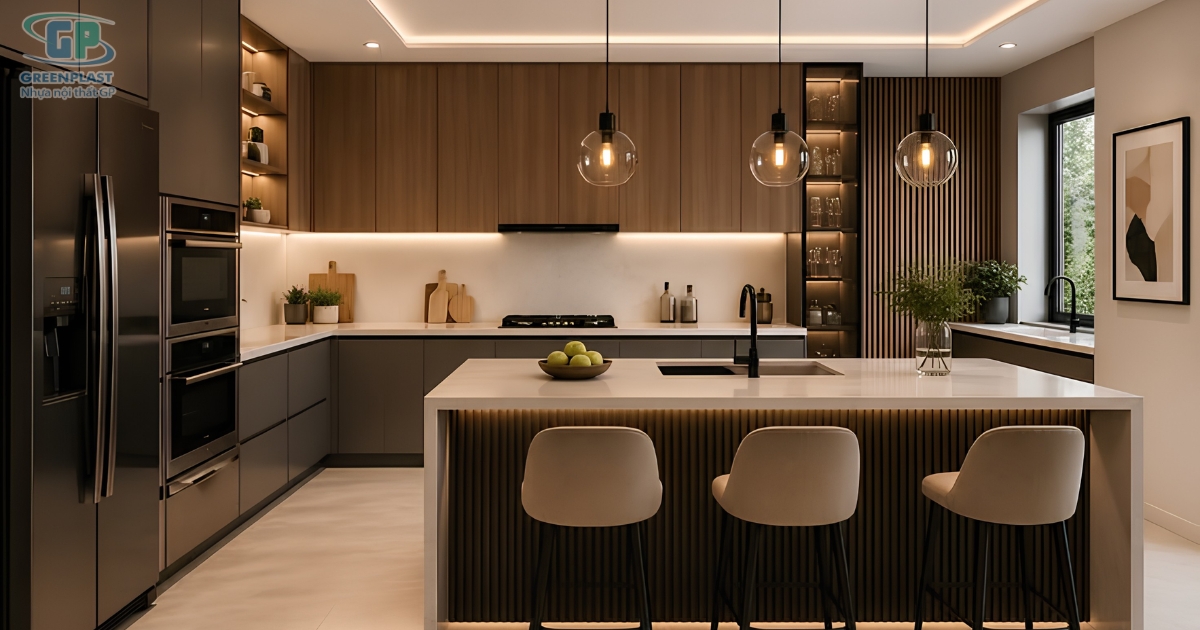 Khám phá cách ứng dụng tấm nhựa GP vào nội thất phòng ngủ với các ý tưởng tủ, giường, bàn và kệ đẹp, hiện đại, phù hợp nhiều diện tích.